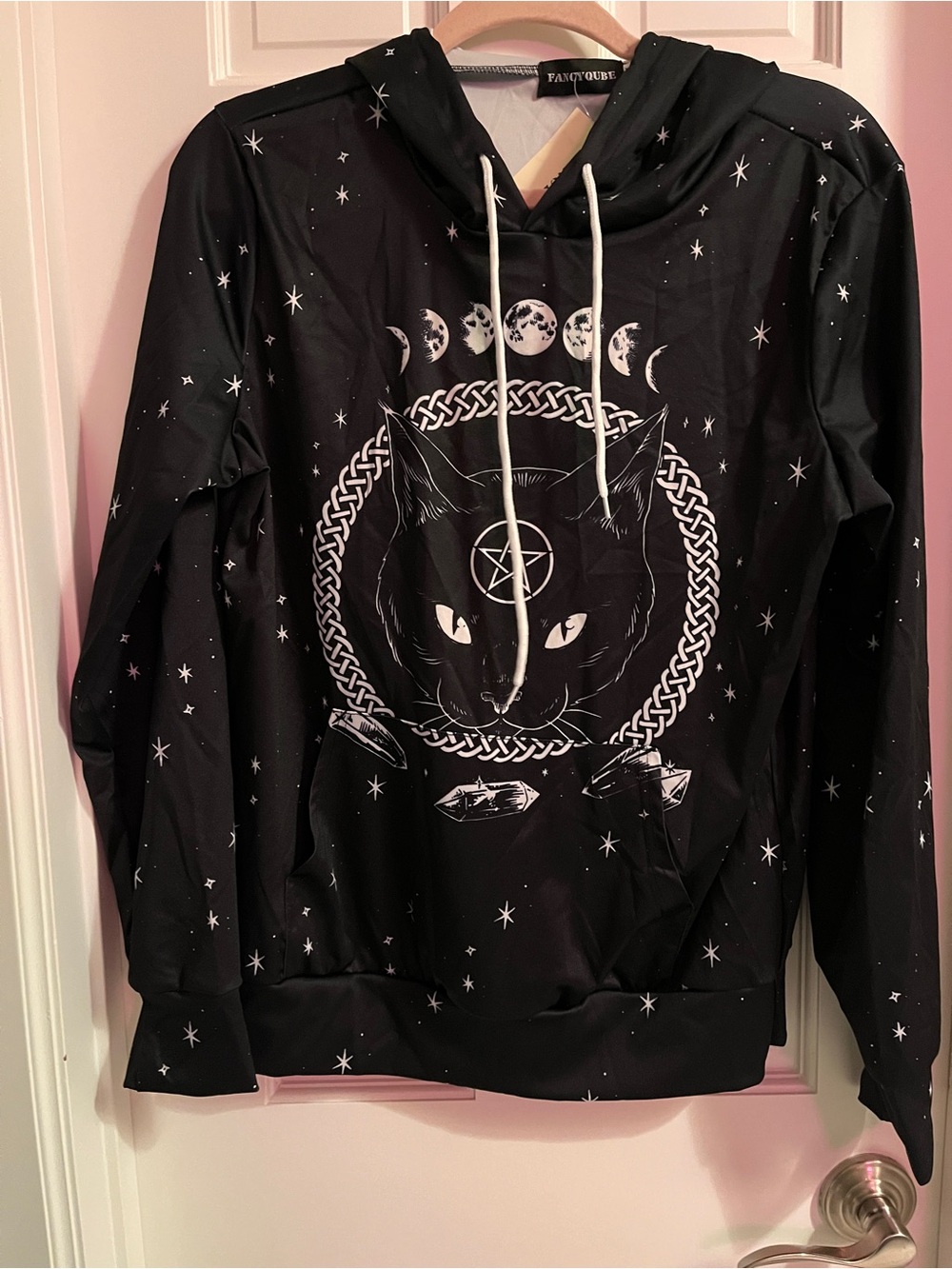 Black Cat Moon Phase Hoodie - Medium